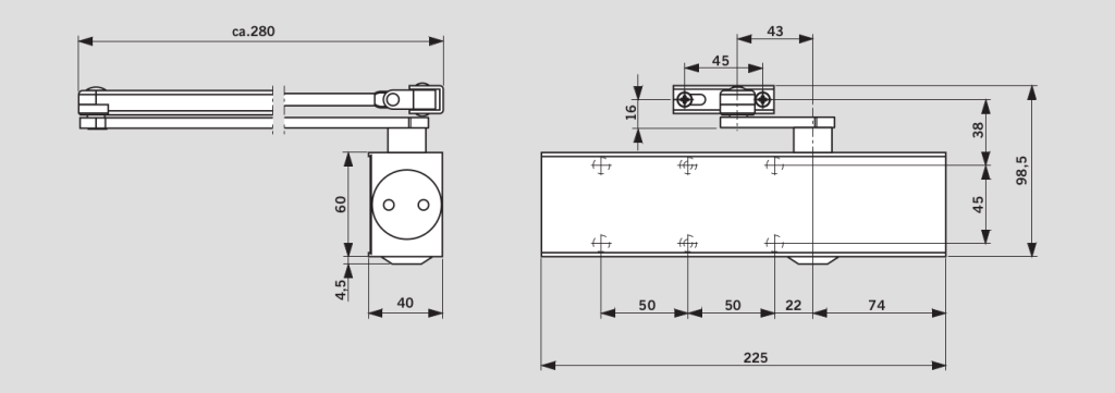 Чертеж доводчик TS 73V
