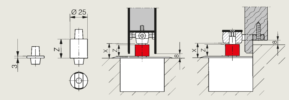 Шпиндель для напольных доводчиков BTS