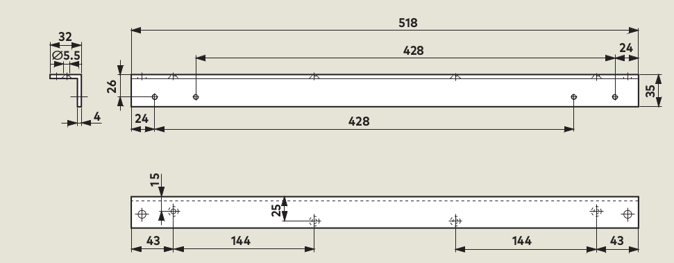 Чертеж уголок монтажный G-EMF