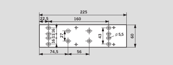 Чертеж монтажной пластины для TS 73V