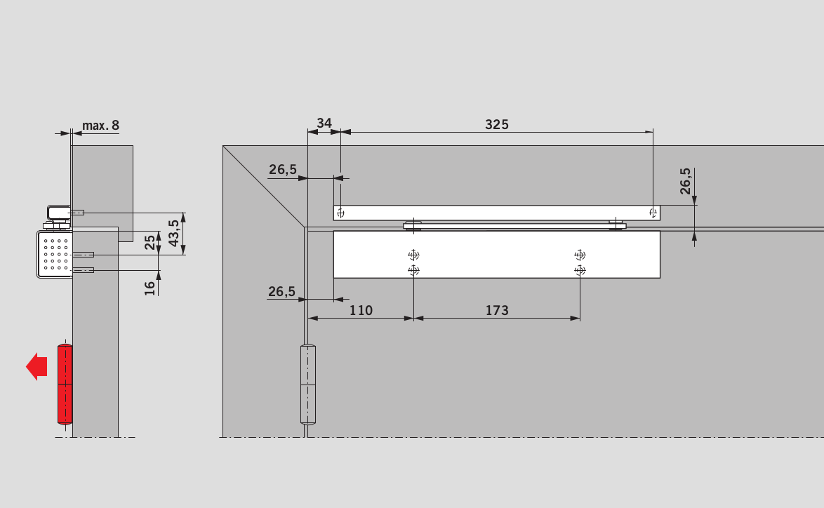 Чертеж доводчик TS97
