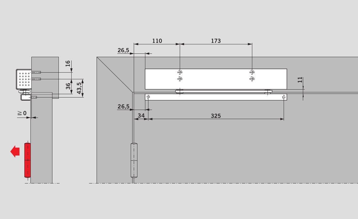 Чертеж доводчик TS97