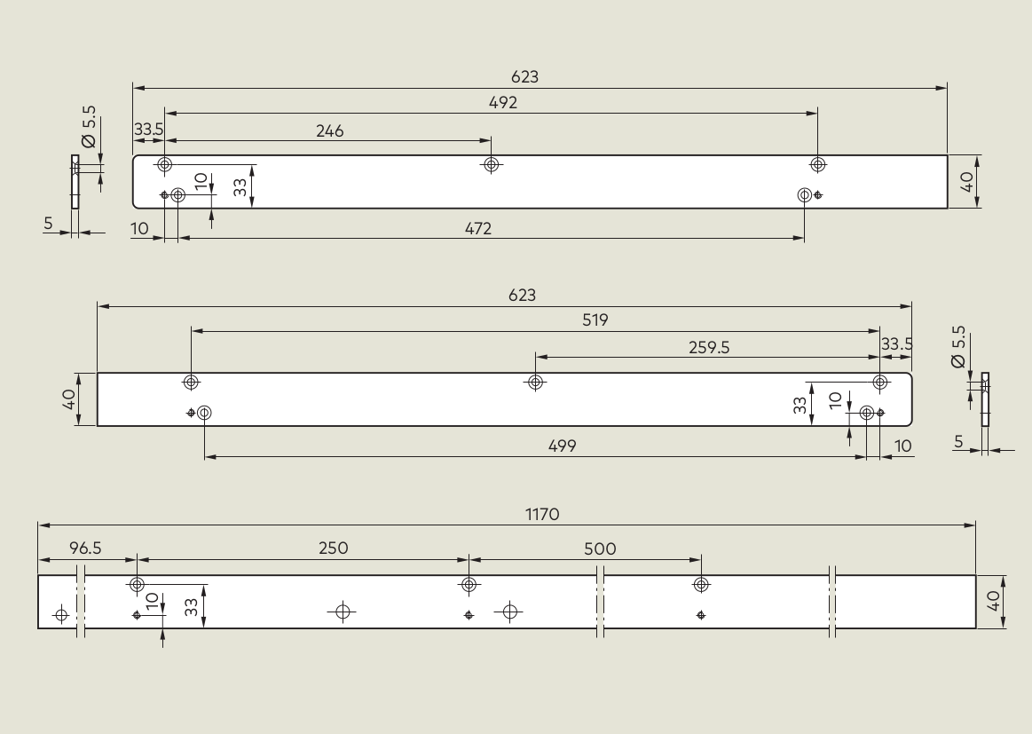 Комплект монтажных пластин GSR
